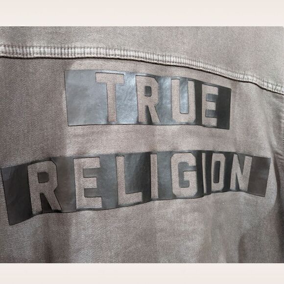 True Religion Bomber Jacket Grey Men's Size L - Picture 5 of 8